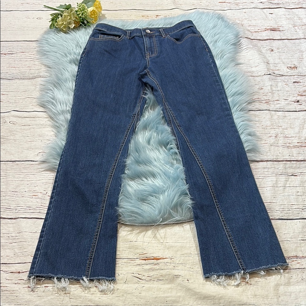 J. McLaughlin Raw Hem Bootcut High Rise Jeans sz 2